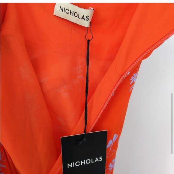 Nicholas Red Triangle Top Silk Slip Dress Size 2 - Picture 7 of 9